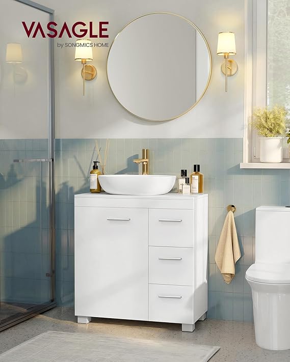 Under Sink Bathroom Cabinet with 2 Drawers, Under Sink Storage Cabinet, Fits Various Washbasins